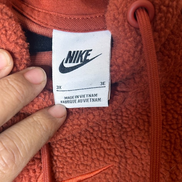 NIKE Women’s Plush Sherpa Burnt Orange Hoodie - Picture 2 of 5